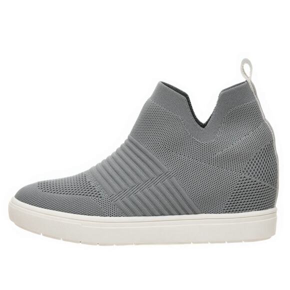 Hoyt Knit Gray Wedge Sneaker Size 8 - Picture 1 of 5
